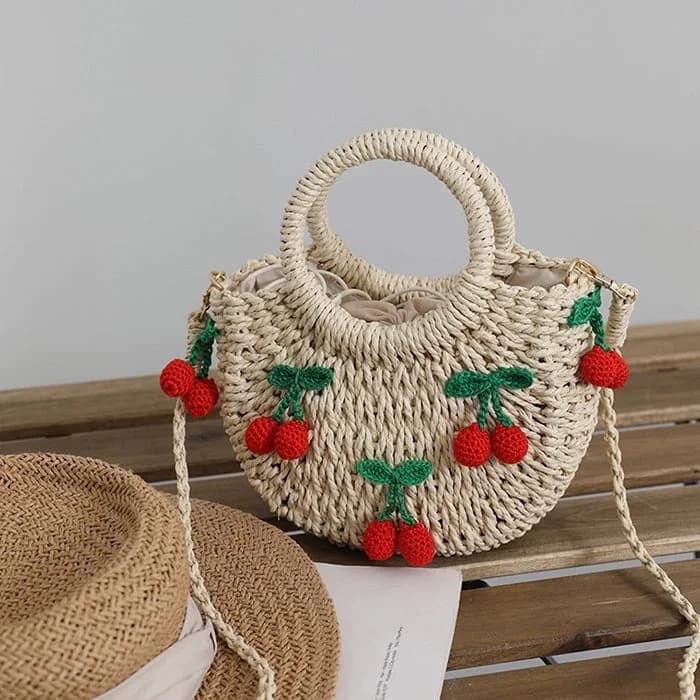 Strawberry Straw Bag — view 2 Strawberry Straw Bag — view 2