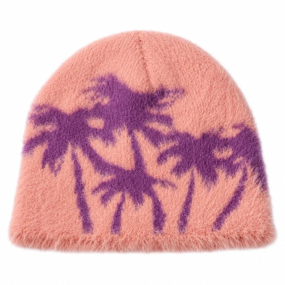 Palm Trees Fuzzy Beanie — view 2 Palm Trees Fuzzy Beanie — view 2