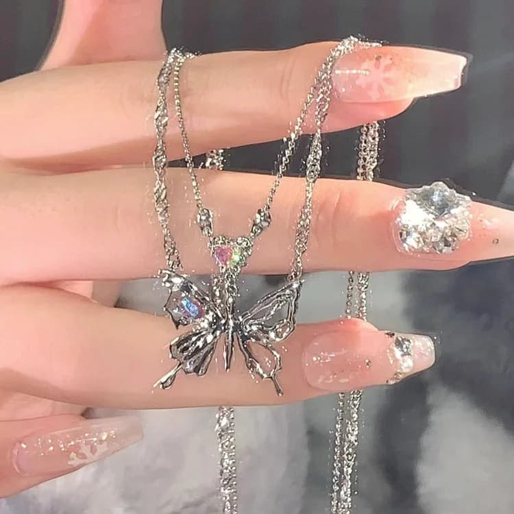 Butterfly Aesthetic Necklace — view 2 Butterfly Aesthetic Necklace — view 2