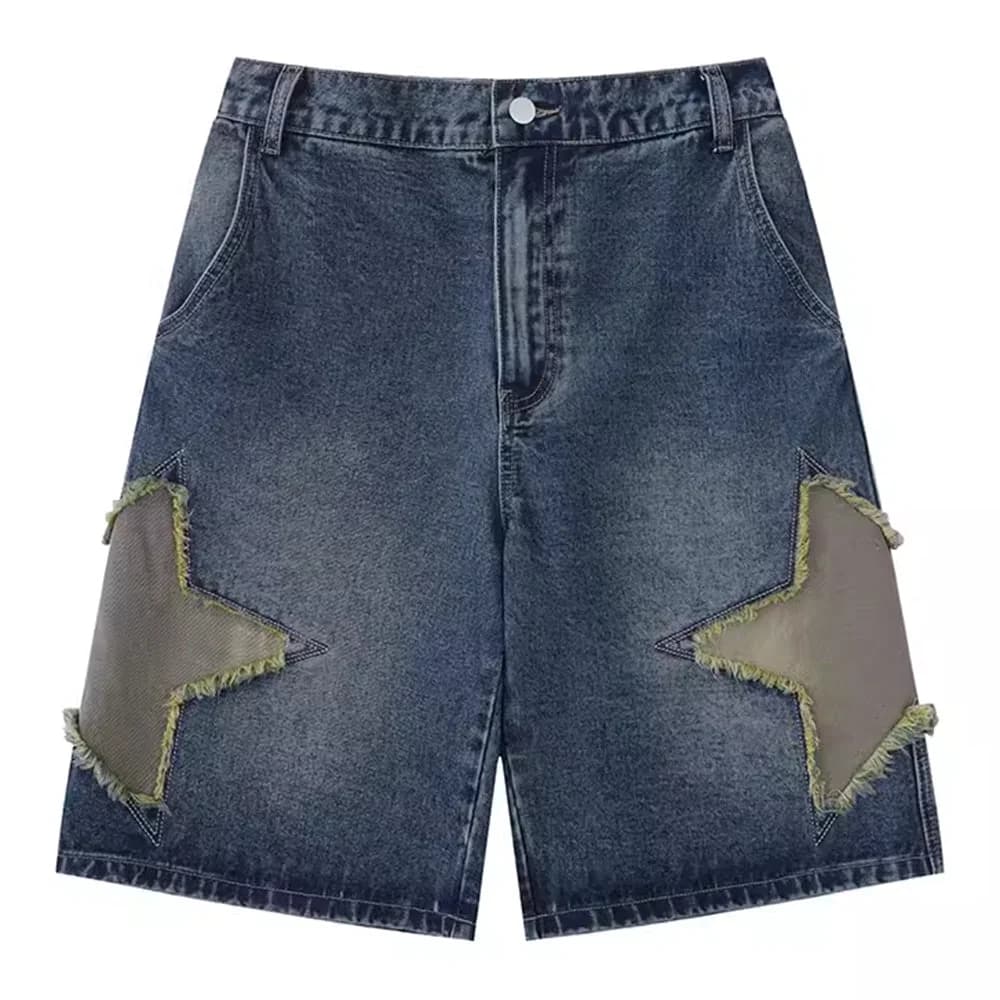 Star Patch Denim Shorts — view 1 Star Patch Denim Shorts — view 1