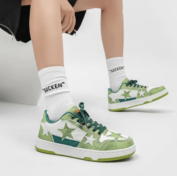 Green Star Aesthetic Sneakers — view 2 Green Star Aesthetic Sneakers — view 2