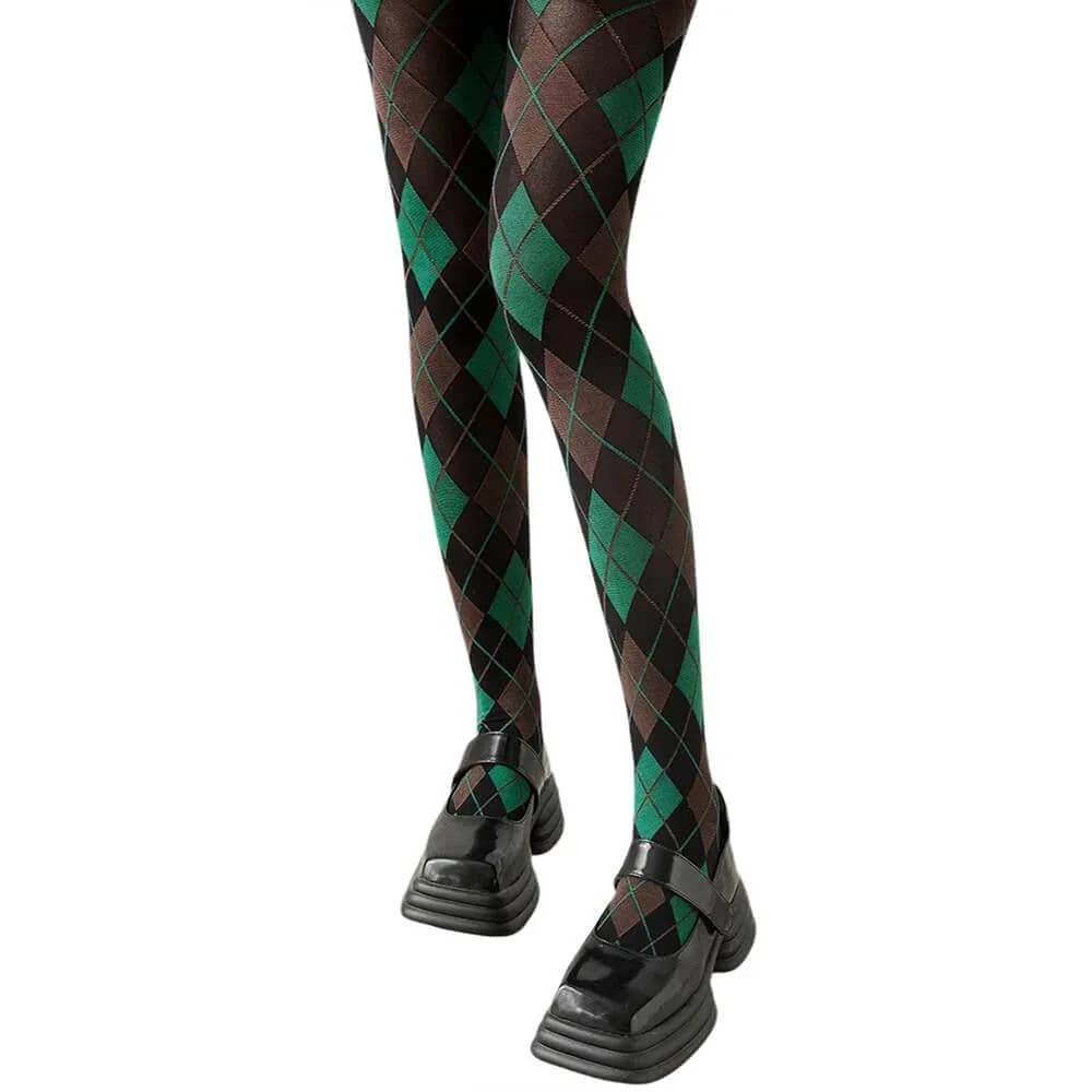 Library Crush Argyle Pattern Tights — view 2 Library Crush Argyle Pattern Tights — view 2