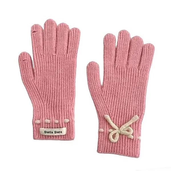 Soft Girl Bow Knit Gloves — view 2 Soft Girl Bow Knit Gloves — view 2