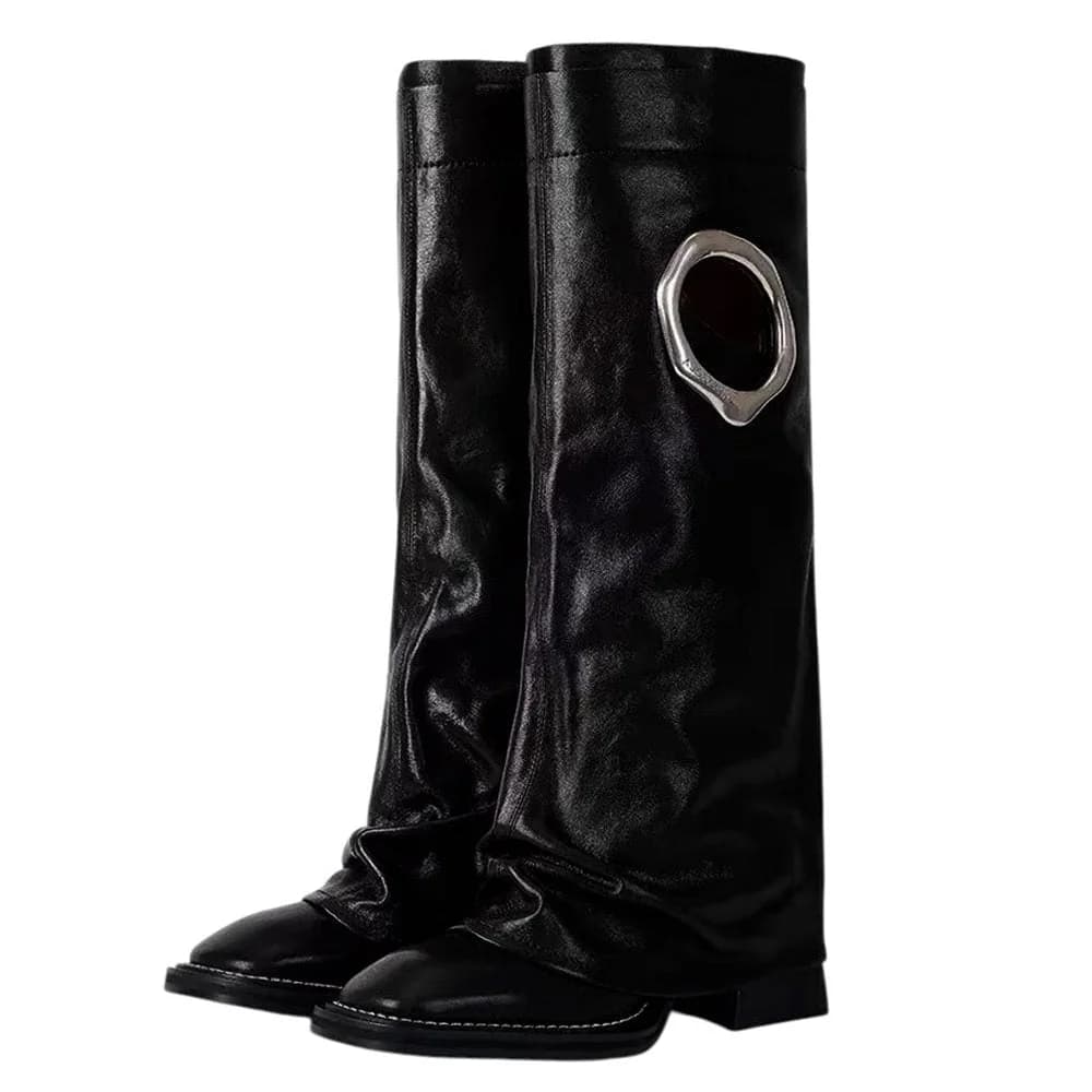 Round Cutout High Shaft Boots — view 2 Round Cutout High Shaft Boots — view 2