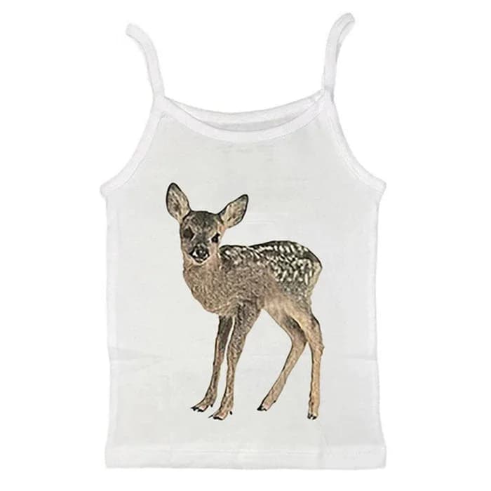 Fawn Print Y2K Tank Top — view 1 Fawn Print Y2K Tank Top — view 1