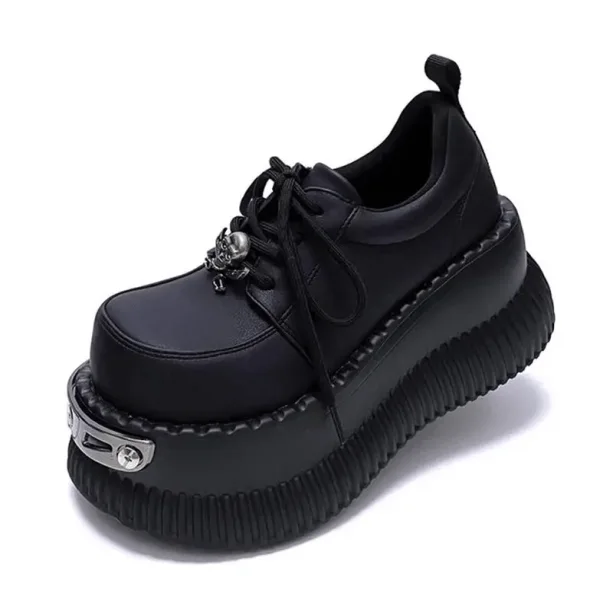 Chunky Platform Metal Skull Pumps — view 2 Chunky Platform Metal Skull Pumps — view 2