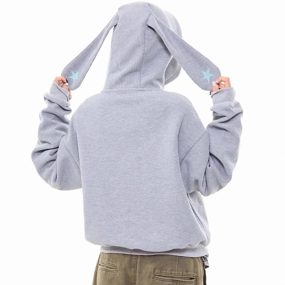 Bunny Ears Hoodie with Guitar Patch — view 3 Bunny Ears Hoodie with Guitar Patch — view 3