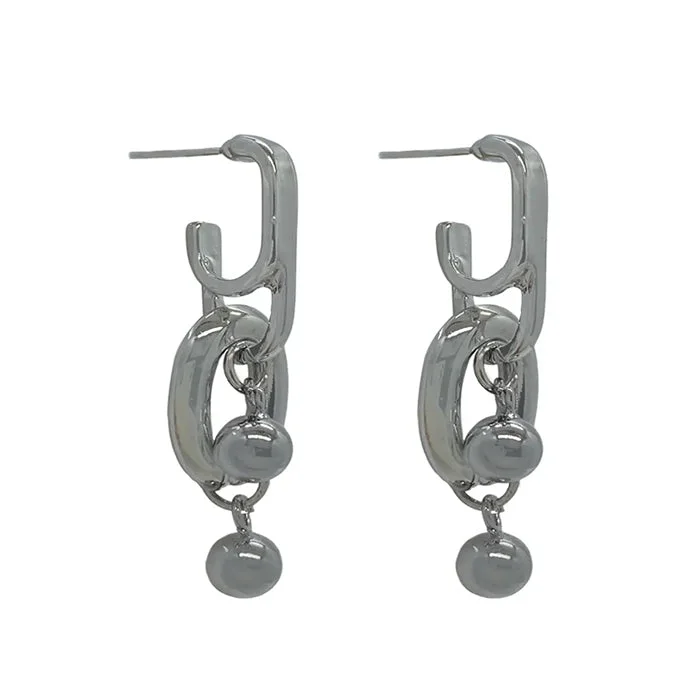 Grunge Style Chunky Chain Earrings — view 1 Grunge Style Chunky Chain Earrings — view 1