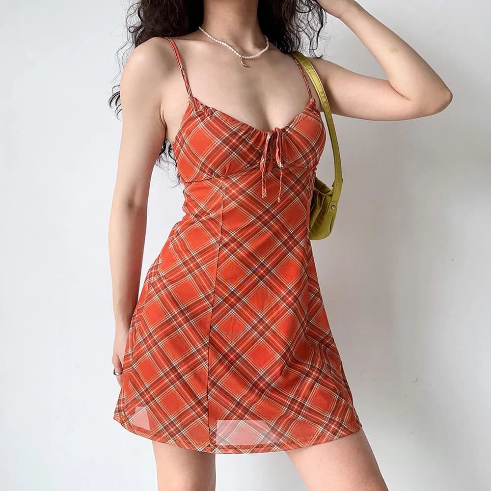 Preppy Style Plaid Mini Dress — view 3 Preppy Style Plaid Mini Dress — view 3