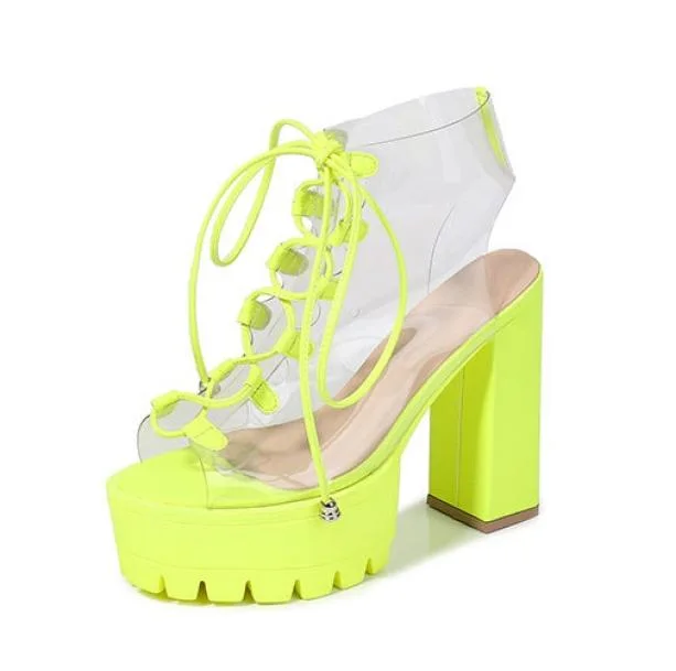 Neon Green Festival High Heels — view 2 Neon Green Festival High Heels — view 2
