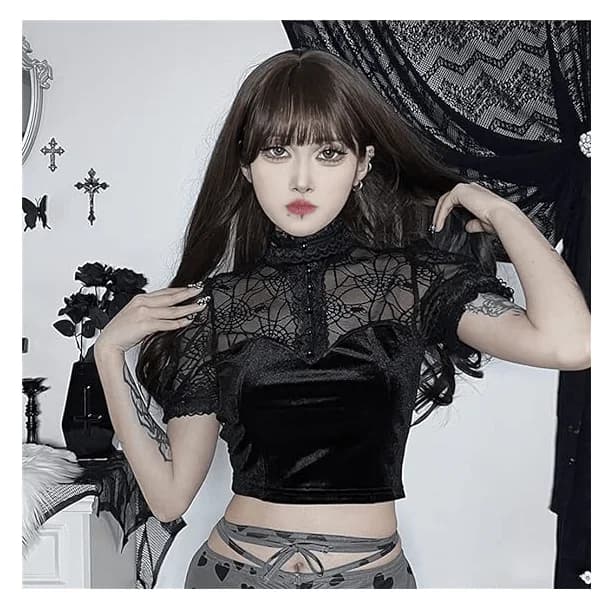 Spider Web Crop Top — view 2 Spider Web Crop Top — view 2