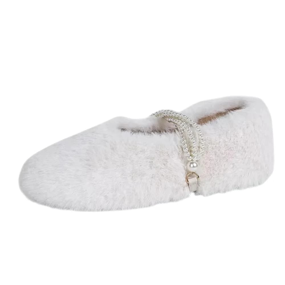 Soft Girl Fluffy Mary Jane Flats — view 2 Soft Girl Fluffy Mary Jane Flats — view 2