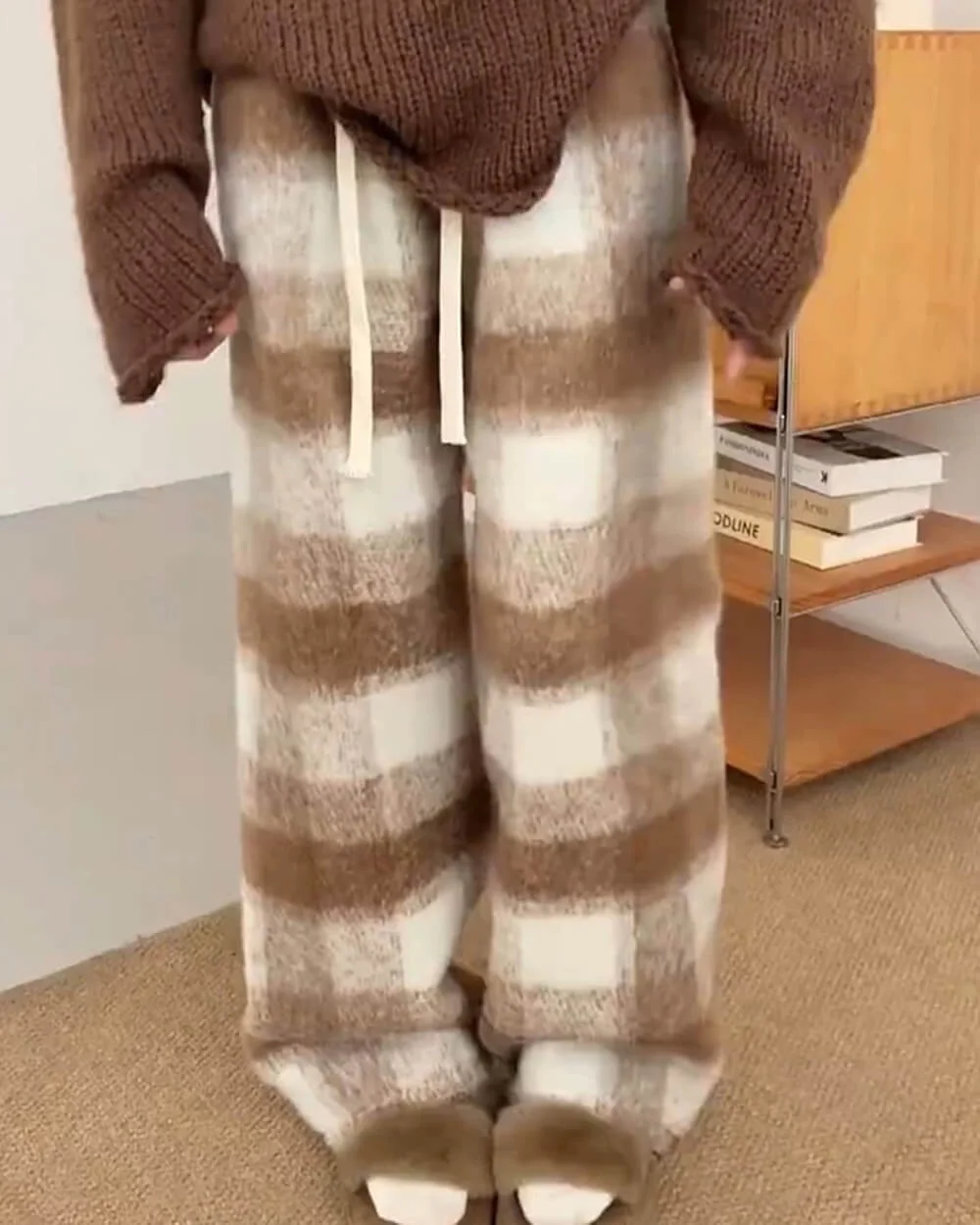 Fall Feels Cozy Plaid Trousers — view 2 Fall Feels Cozy Plaid Trousers — view 2