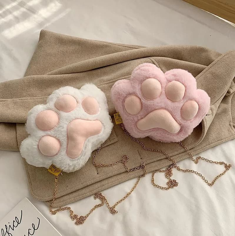Kawaii Cat Paw Plushie Shoulder Bag — view 2 Kawaii Cat Paw Plushie Shoulder Bag — view 2