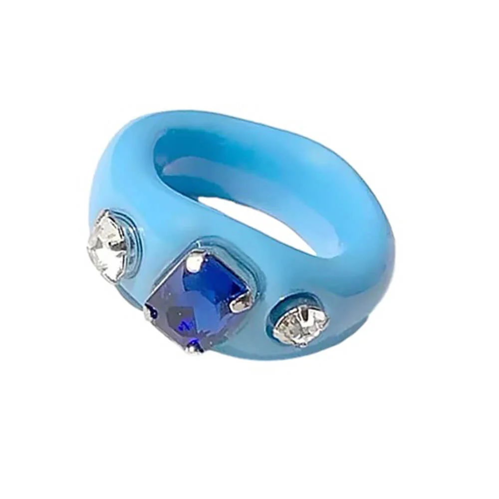 Y2K Rhinestone Acrylic Ring — view 2 Y2K Rhinestone Acrylic Ring — view 2