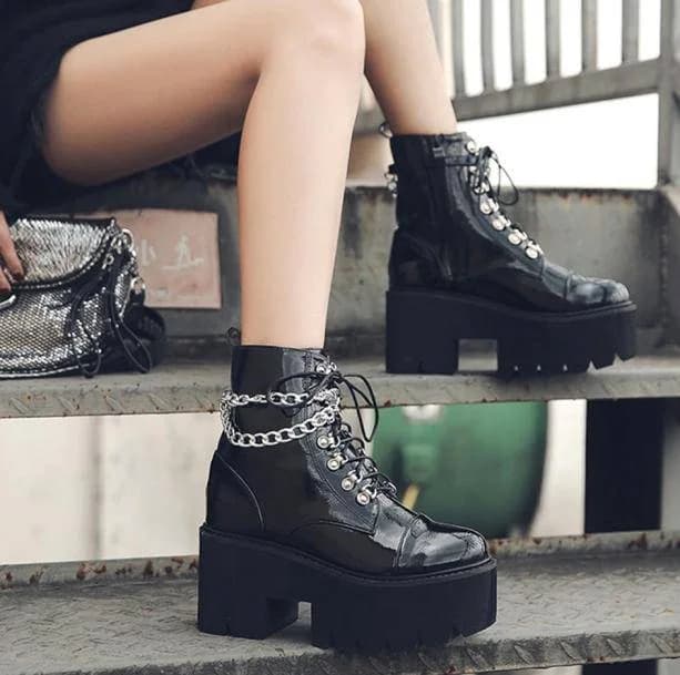 Chunky Boots With Chain — view 3 Chunky Boots With Chain — view 3