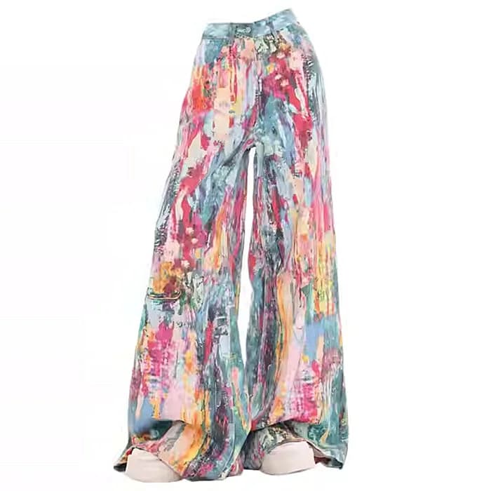 Tie-Dye Wide-Leg Jeans — view 1 Tie-Dye Wide-Leg Jeans — view 1