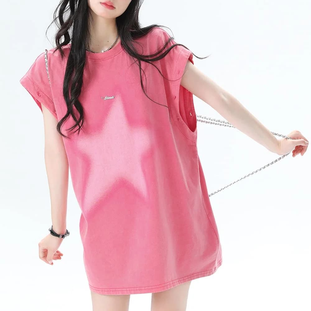 2000s Star Graffiti Pink T-Shirt — view 3 2000s Star Graffiti Pink T-Shirt — view 3