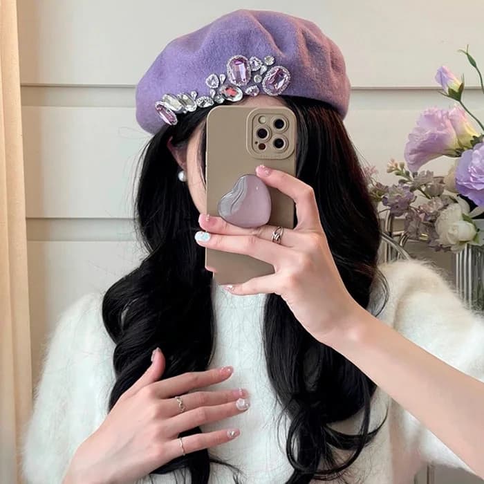 French Girl Rhinestone Beret — view 2 French Girl Rhinestone Beret — view 2
