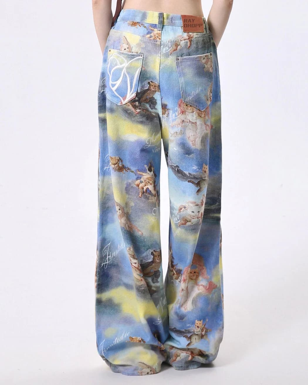 Angel Cat Print Wide-Leg Pants — view 3 Angel Cat Print Wide-Leg Pants — view 3