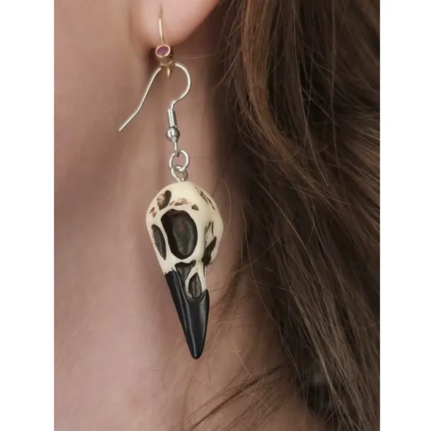 Raven Skull Earrings — view 2 Raven Skull Earrings — view 2