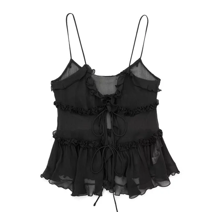 Soft Girl Aesthetic Ruffle Top — view 2 Soft Girl Aesthetic Ruffle Top — view 2