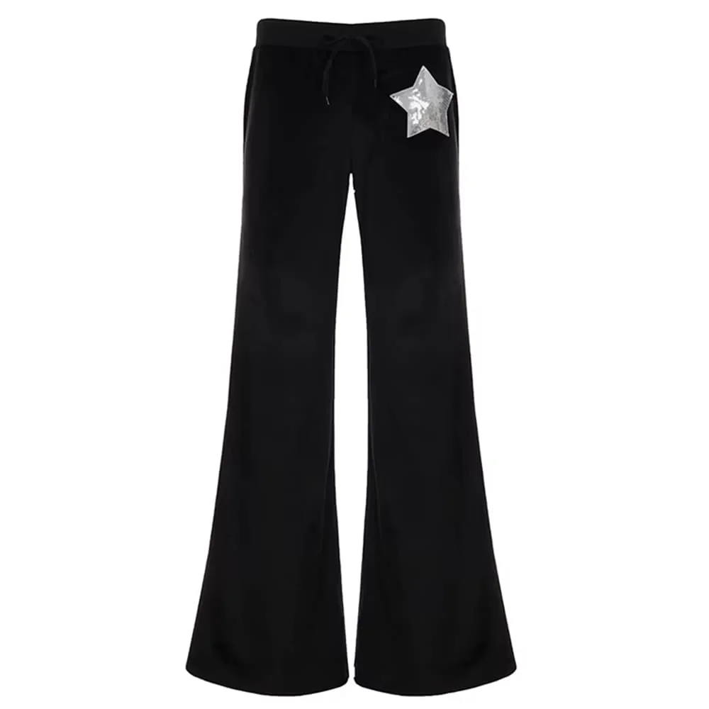 2000s Popstar Velour Flared Pants — view 1 2000s Popstar Velour Flared Pants — view 1