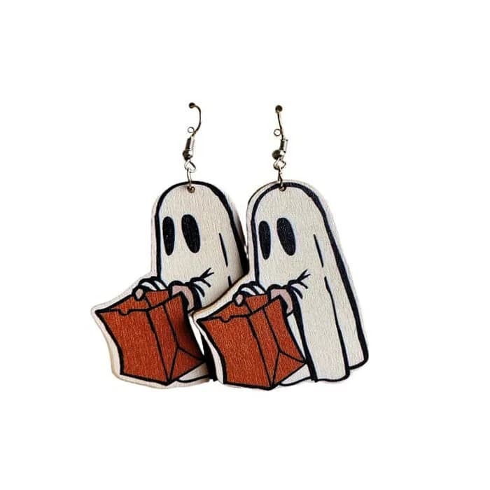 Halloween Ghost Earrings — view 2 Halloween Ghost Earrings — view 2