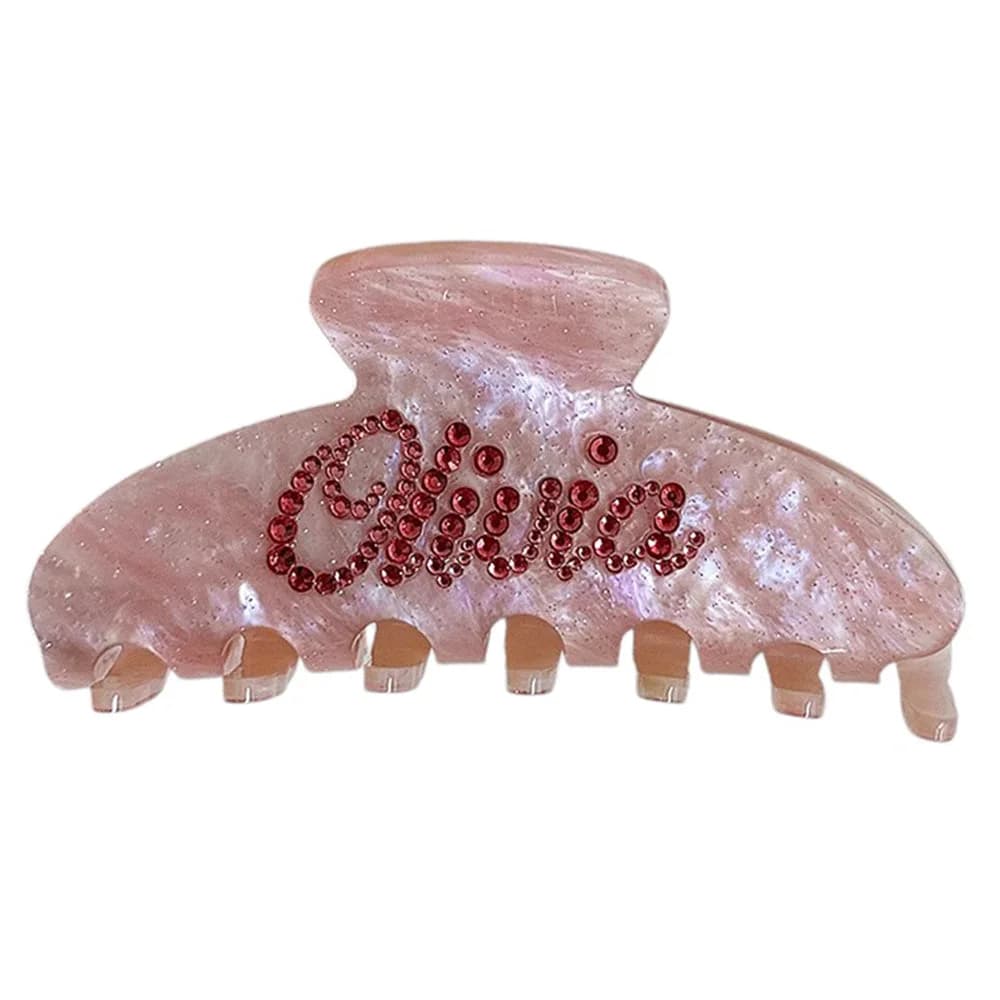 Personalized Name Rhinestone Y2K Hair Claw — view 2 Personalized Name Rhinestone Y2K Hair Claw — view 2