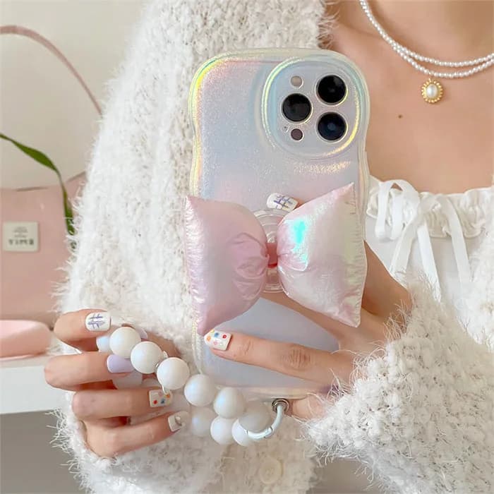 Holographic Bow iPhone Case — view 2 Holographic Bow iPhone Case — view 2