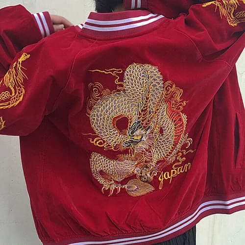 Japanese Dragon Bomber Jacket — view 2 Japanese Dragon Bomber Jacket — view 2