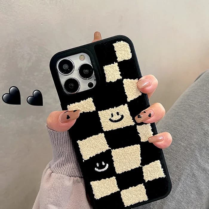 Smile Checker Fuzzy iPhone Case — view 2 Smile Checker Fuzzy iPhone Case — view 2