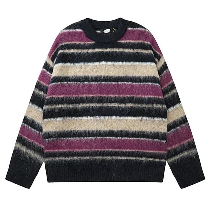 Blueberry & Cream Striped Sweater — view 1 Blueberry & Cream Striped Sweater — view 1