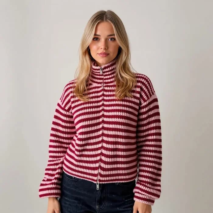 Girl Next Door Striped Cardigan — view 2 Girl Next Door Striped Cardigan — view 2