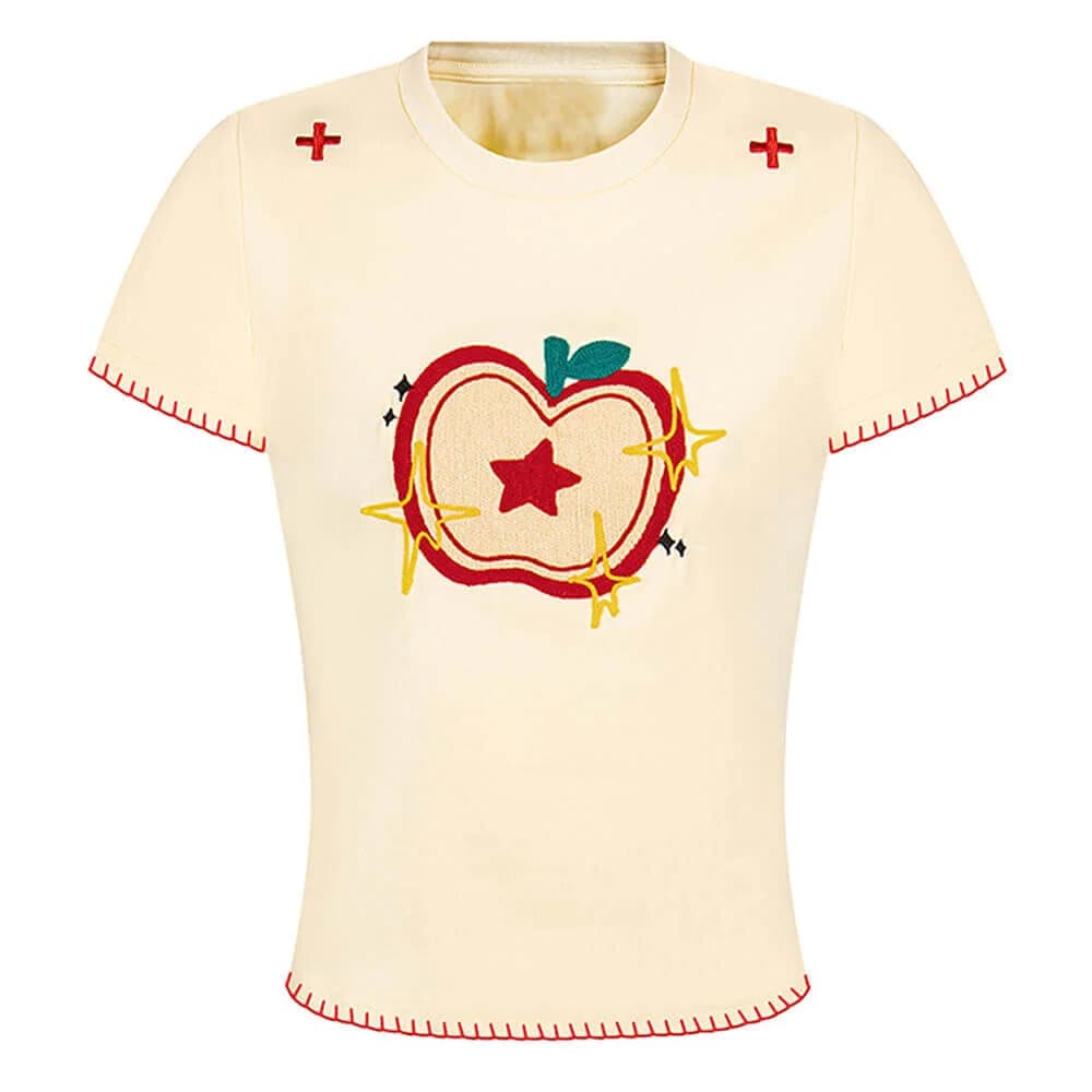 Apple Embroidered T-Shirt — view 2 Apple Embroidered T-Shirt — view 2
