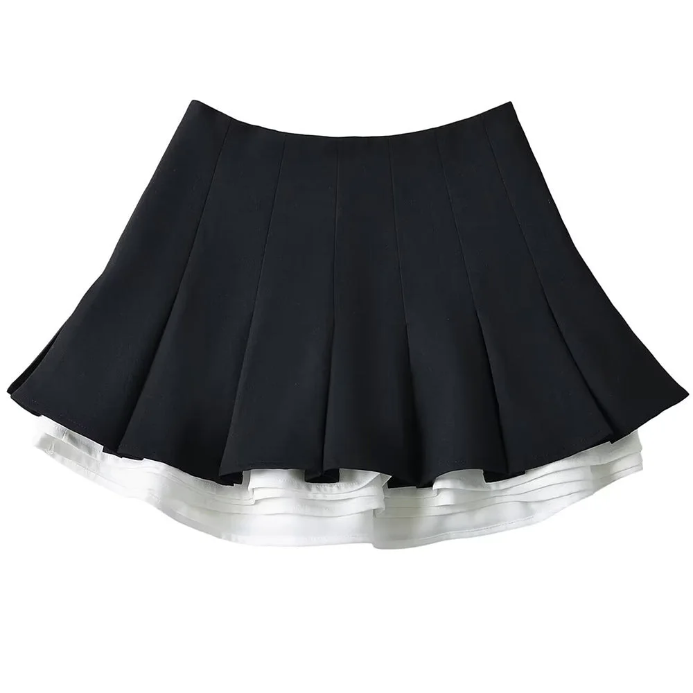 Preppy Ruffle Mini Pleated Skirt — view 1 Preppy Ruffle Mini Pleated Skirt — view 1