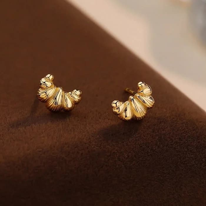 French Girl Croissant Earrings — view 2 French Girl Croissant Earrings — view 2
