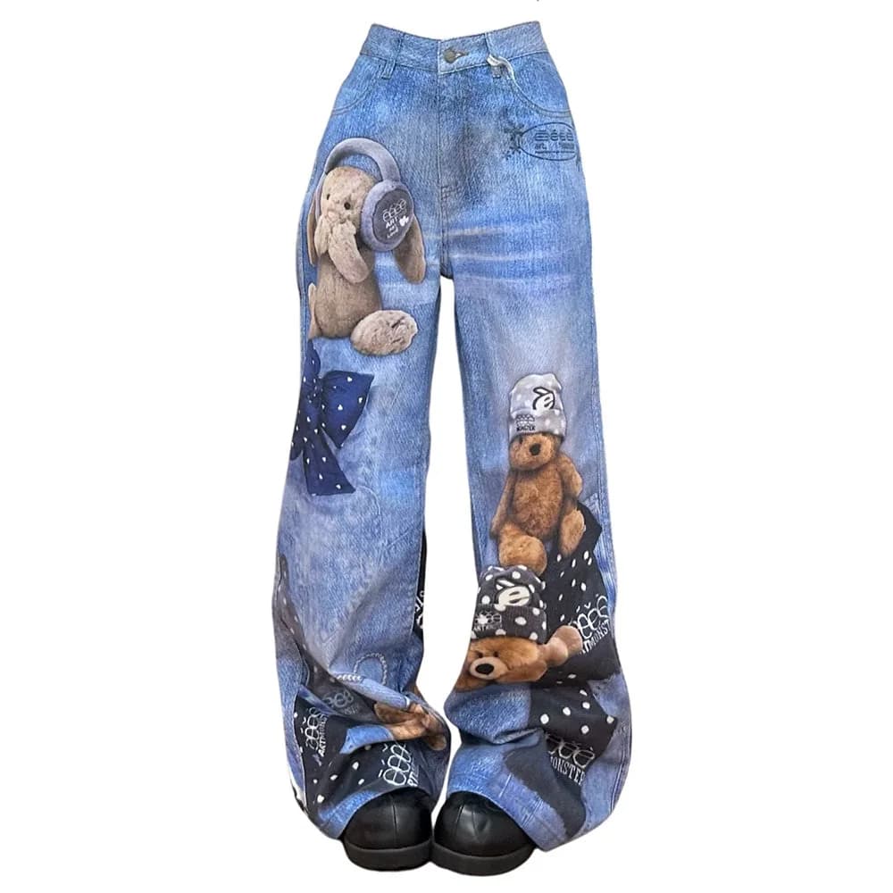 Teddy Bear Wide Leg Jeans — view 1 Teddy Bear Wide Leg Jeans — view 1