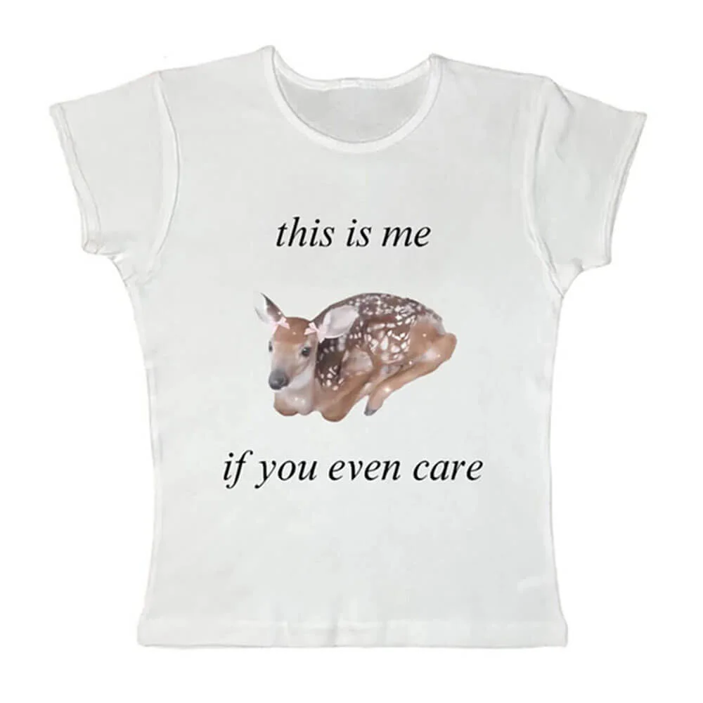 Fawn Print Baby Tee — view 1 Fawn Print Baby Tee — view 1