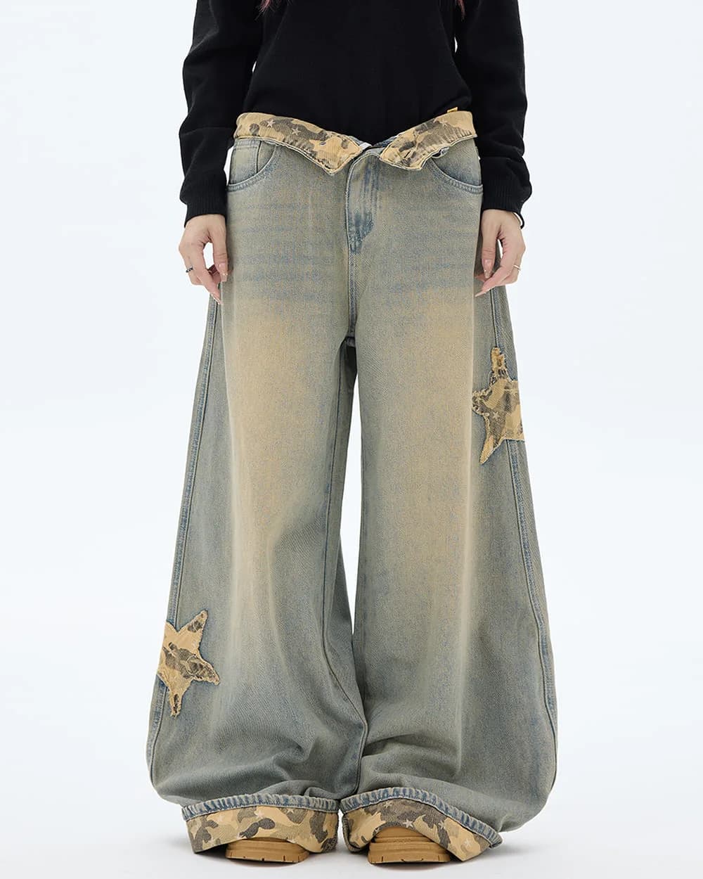 Camouflage Star Wide Leg Jeans — view 2 Camouflage Star Wide Leg Jeans — view 2