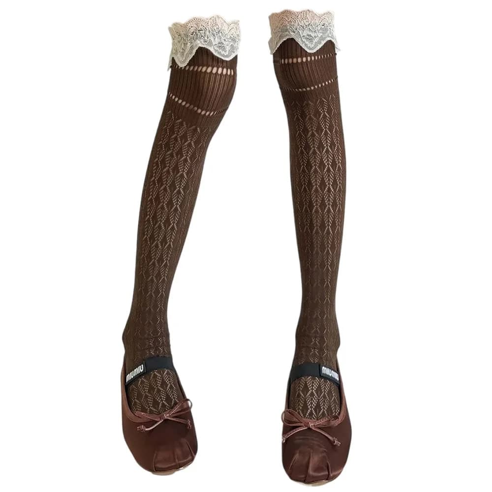 Ballet Core Ruffle Knee Socks — view 1 Ballet Core Ruffle Knee Socks — view 1