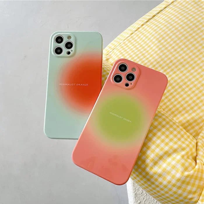 Minimalist Orange Green iPhone Case — view 2 Minimalist Orange Green iPhone Case — view 2