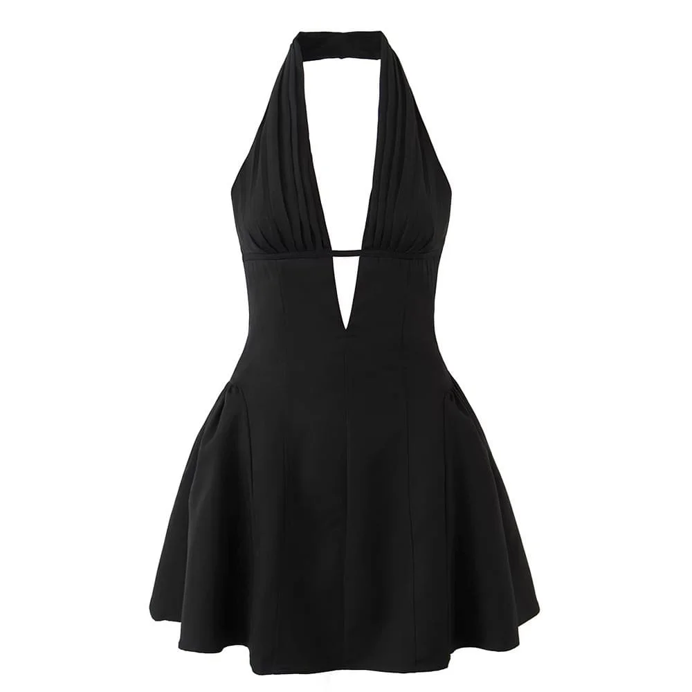 French Girl V-Neck Halter Dress — view 3 French Girl V-Neck Halter Dress — view 3
