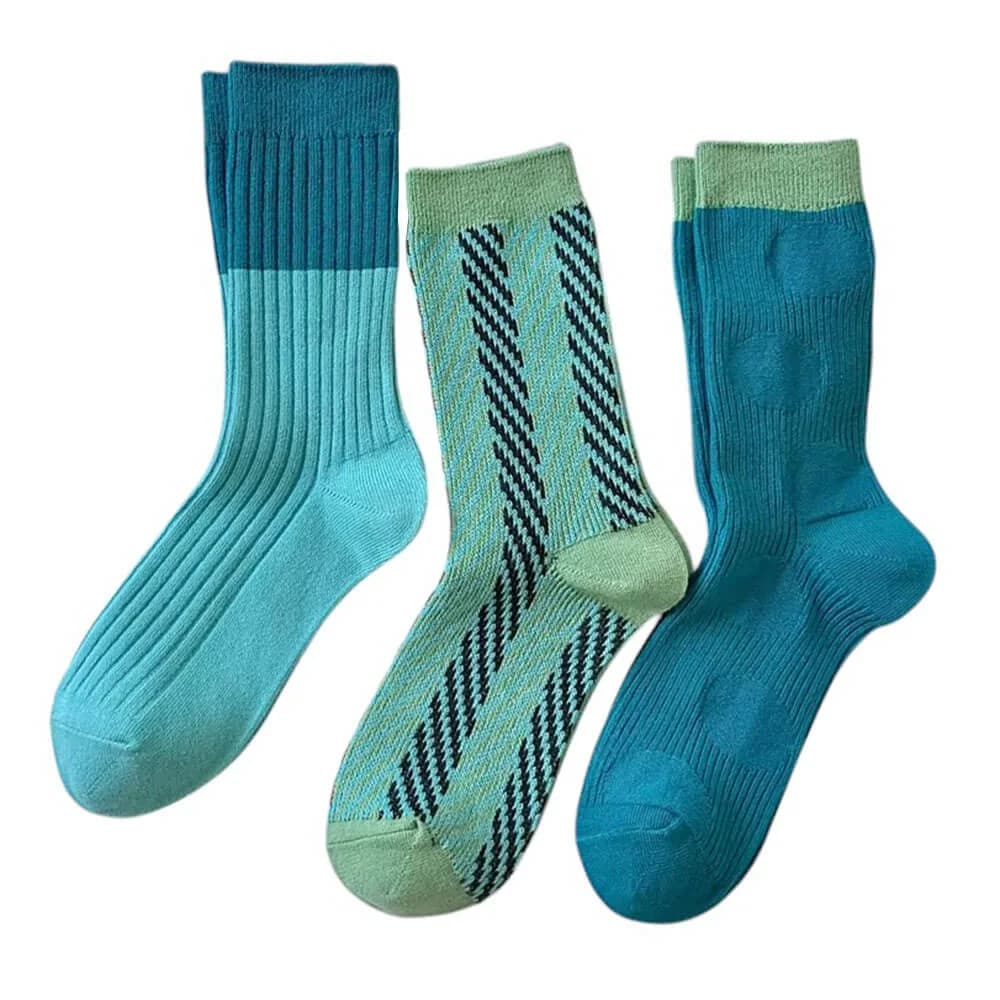 Blue & Green Patterned Socks — view 1 Blue & Green Patterned Socks — view 1