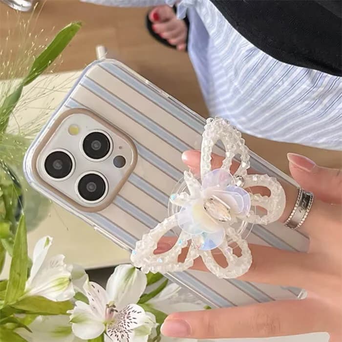 Fairy Butterfly Striped iPhone Case — view 2 Fairy Butterfly Striped iPhone Case — view 2