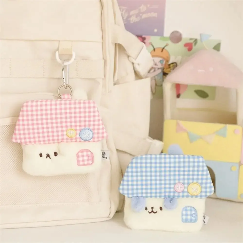 Plush Gingham House Pencil Case and Coin Purse — view 1 Plush Gingham House Pencil Case and Coin Purse — view 1