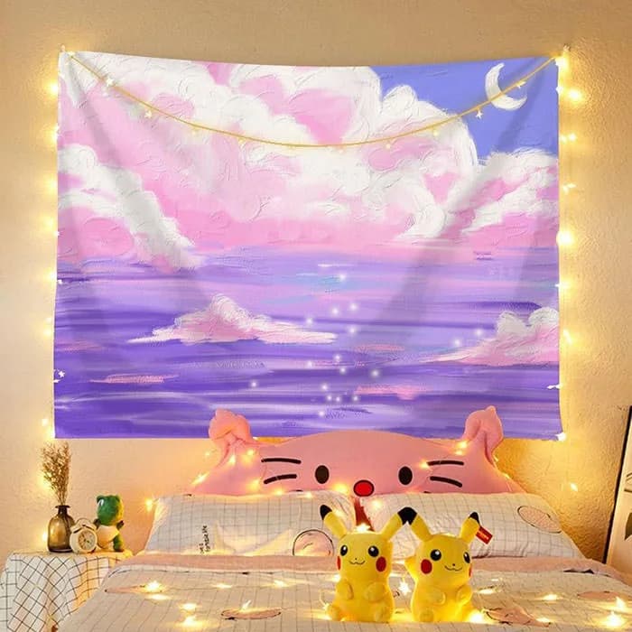 Oil Painting Tapestry & LED Lights Set — view 2 Oil Painting Tapestry & LED Lights Set — view 2