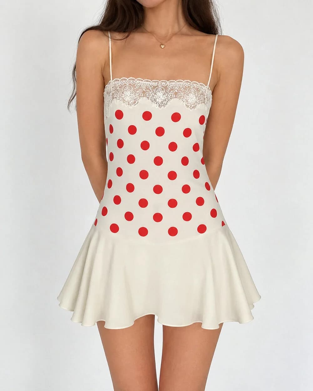 Cherry Darling Polka Dot Mini Dress — view 2 Cherry Darling Polka Dot Mini Dress — view 2