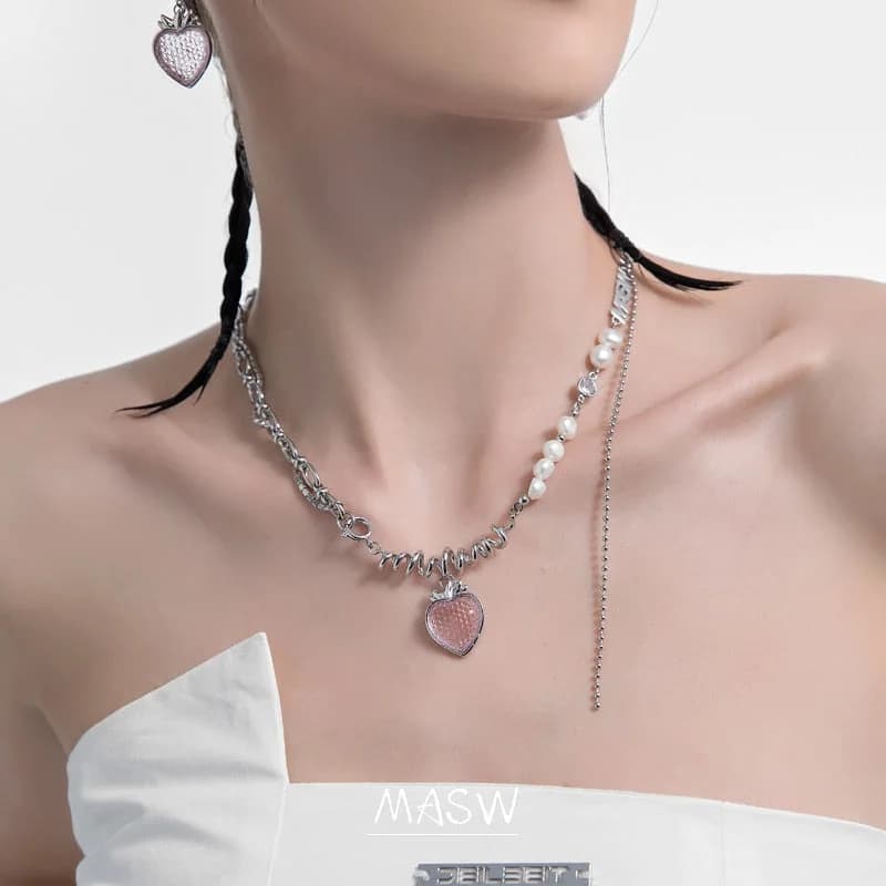 Strawberry Pendant Necklace — view 2 Strawberry Pendant Necklace — view 2