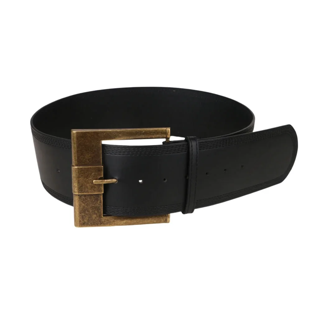 Coastal Cowgirl Leather Belt in Black — view 1 Coastal Cowgirl Leather Belt in Black — view 1